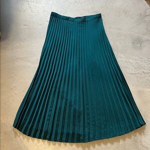J. Crew Teal A-Line Pleated Skirt